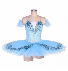 Blue Bird Variation Ballet  flat Tutu Skirt Ballerina ballet dance dresses for girls kids ballet Dance Costume Competition blue tutu professional ballet skirts